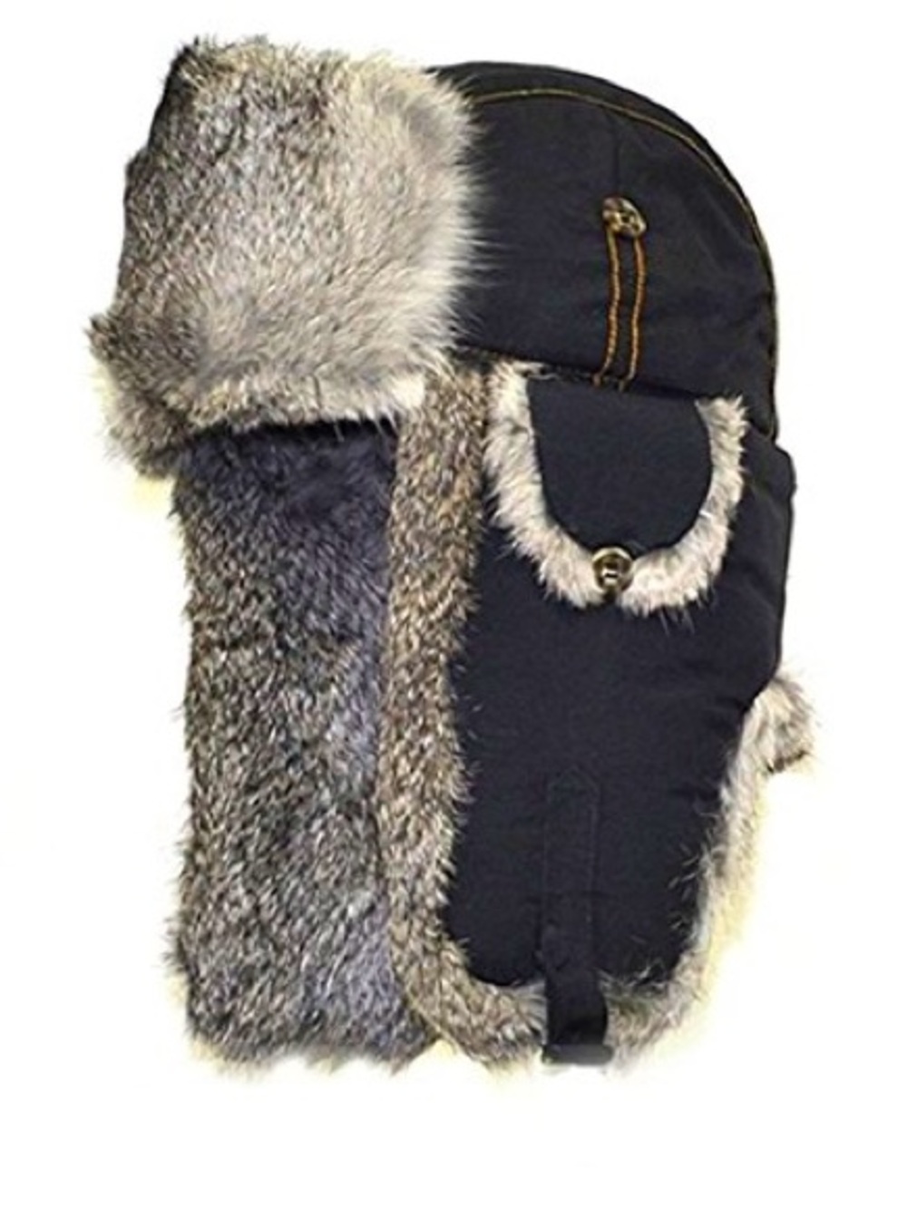 Mad Bomber Natural Rabbit Fur Trapper Aviator Hat Size XL